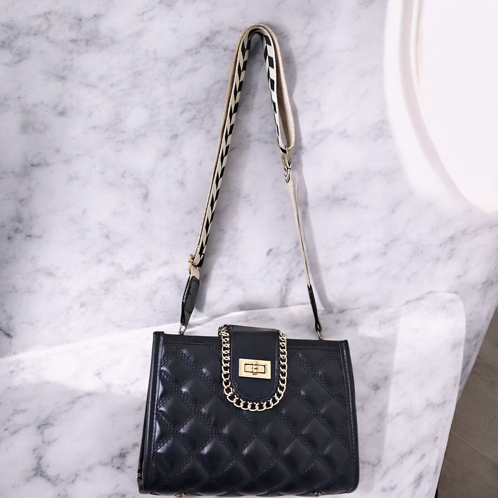 Elegant Black Quilted Shoulder Bag